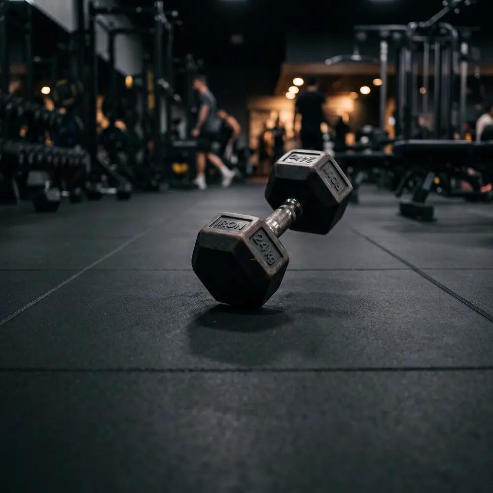 Losetas de Caucho para Gimnasio Pack 12 uds 1x1m x 10mm Negro 5/9