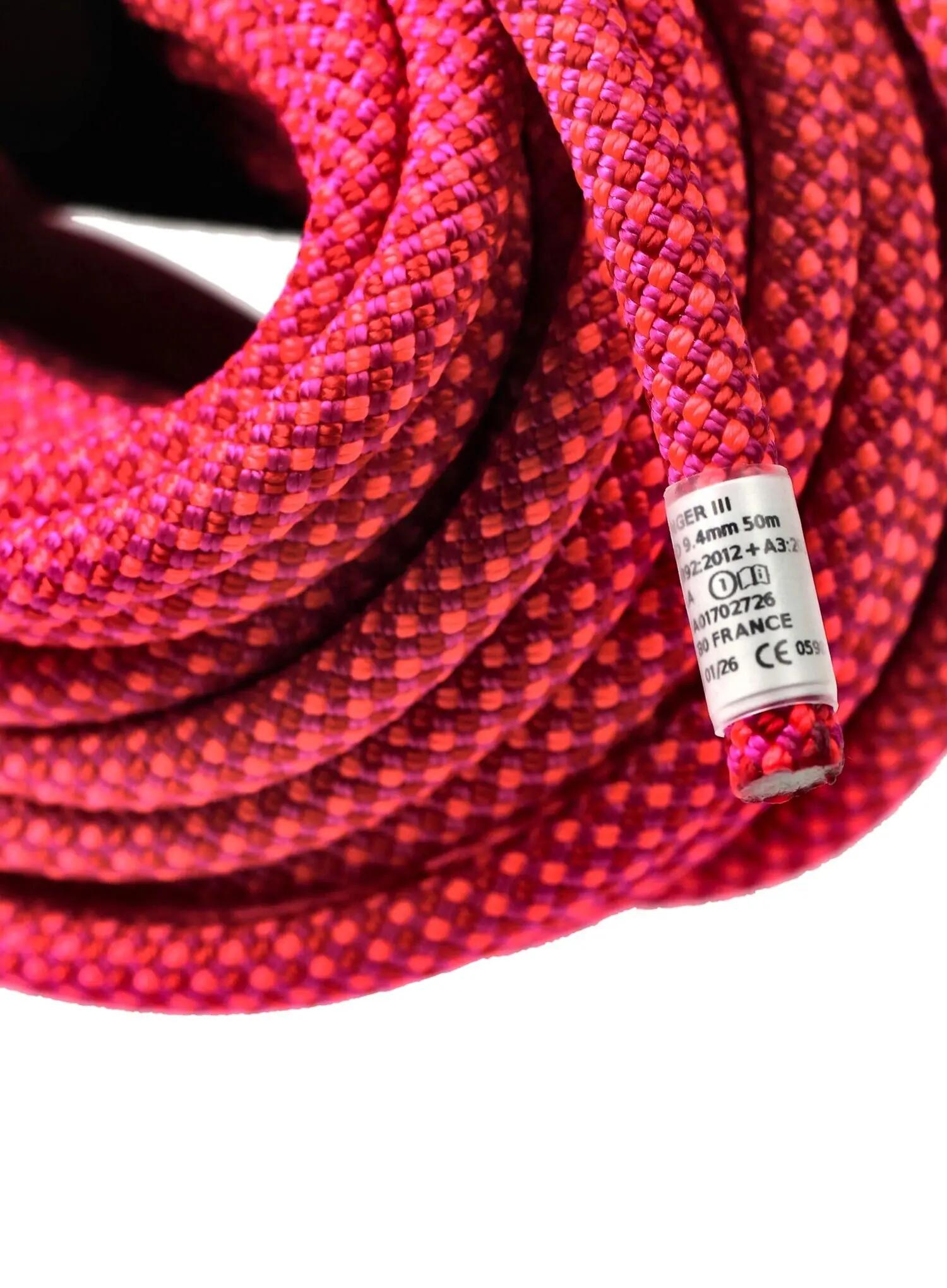 Lina wspinaczkowa dynamiczna Beal Stinger Unicore 9,4 mm 50 m Golden Dry Fuchsia 4/4