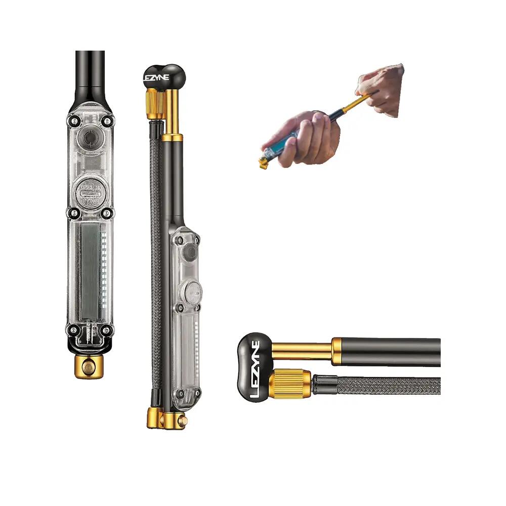 Lezyne Digital Shock Drive 2 HP Pump Schwarze Gold 4/6