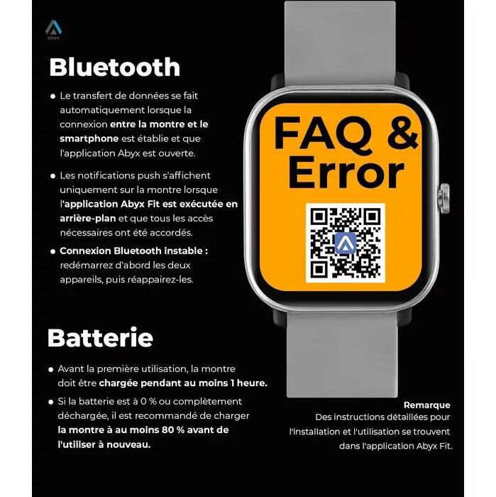 Montre Connectée Étanche Multisport - Abyx Fit Ozone 3 - Grise 7/8