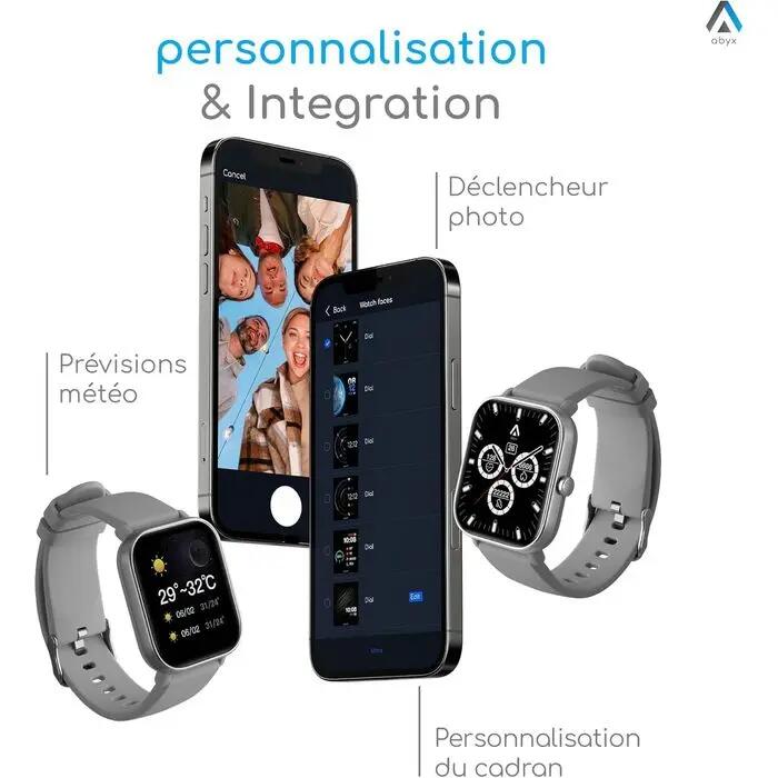 Montre Connectée Étanche Multisport - Abyx Fit Ozone 3 - Grise 6/8