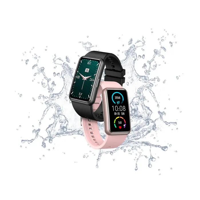 Smartwatch z zakrzywionym ekranem dotykowym – Abyx Fit Etna – Pudrowy Róż 6/6