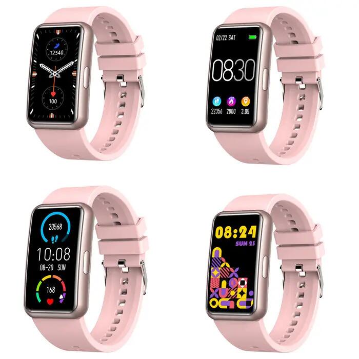 Smartwatch z zakrzywionym ekranem dotykowym – Abyx Fit Etna – Pudrowy Róż 4/6