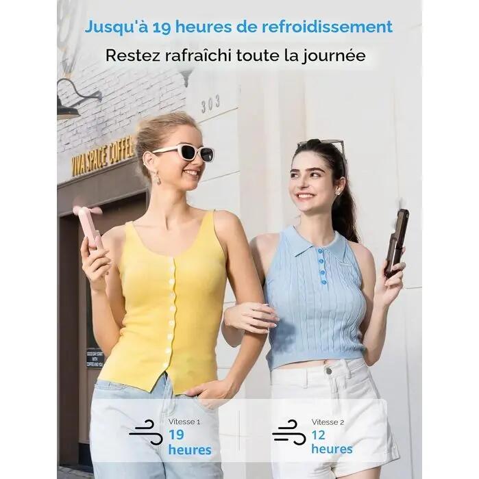 Jisulife ventilador portátil de mano Life 8 Plus 4500 mAh, rosa 6/7