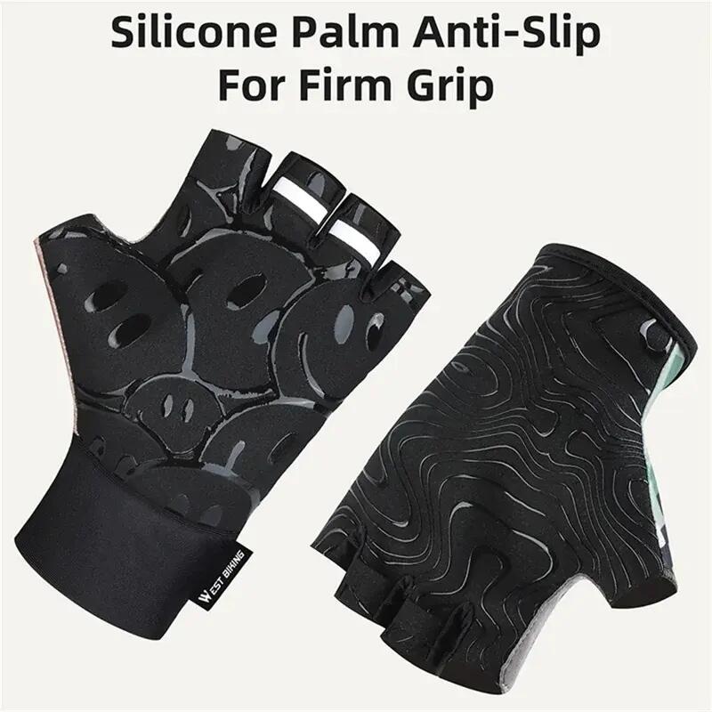 Guanti da ciclismo per bambini mezze dita camouflage antiscivolo 6/7