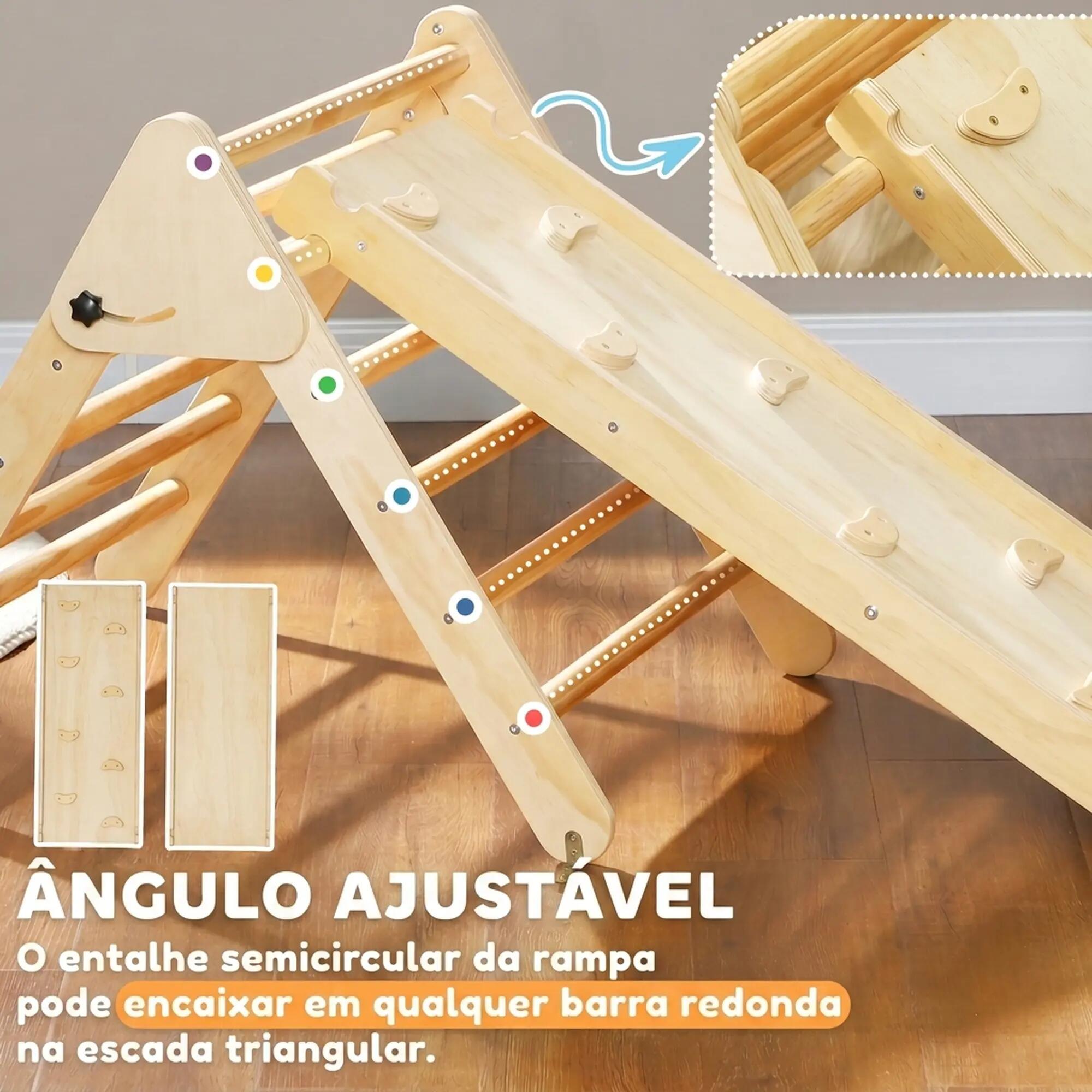 Triángulo de Escalada AIYAPLAY 147x64.5x59 cm Madera Natural 9/11