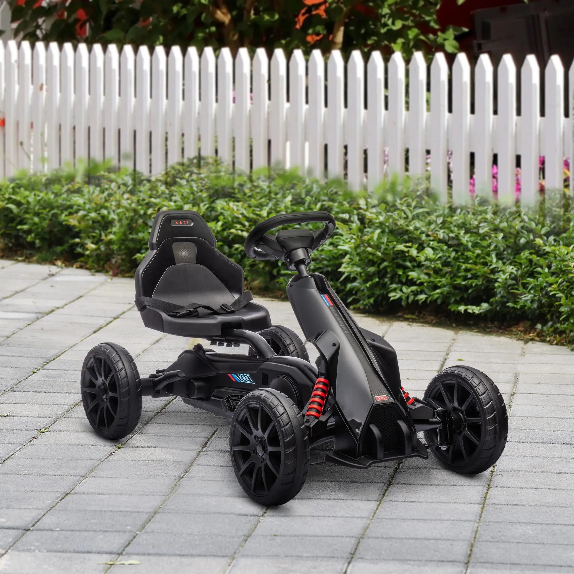 Kart para crianças 100x58x58,5 cm preto HOMCOM 2/7