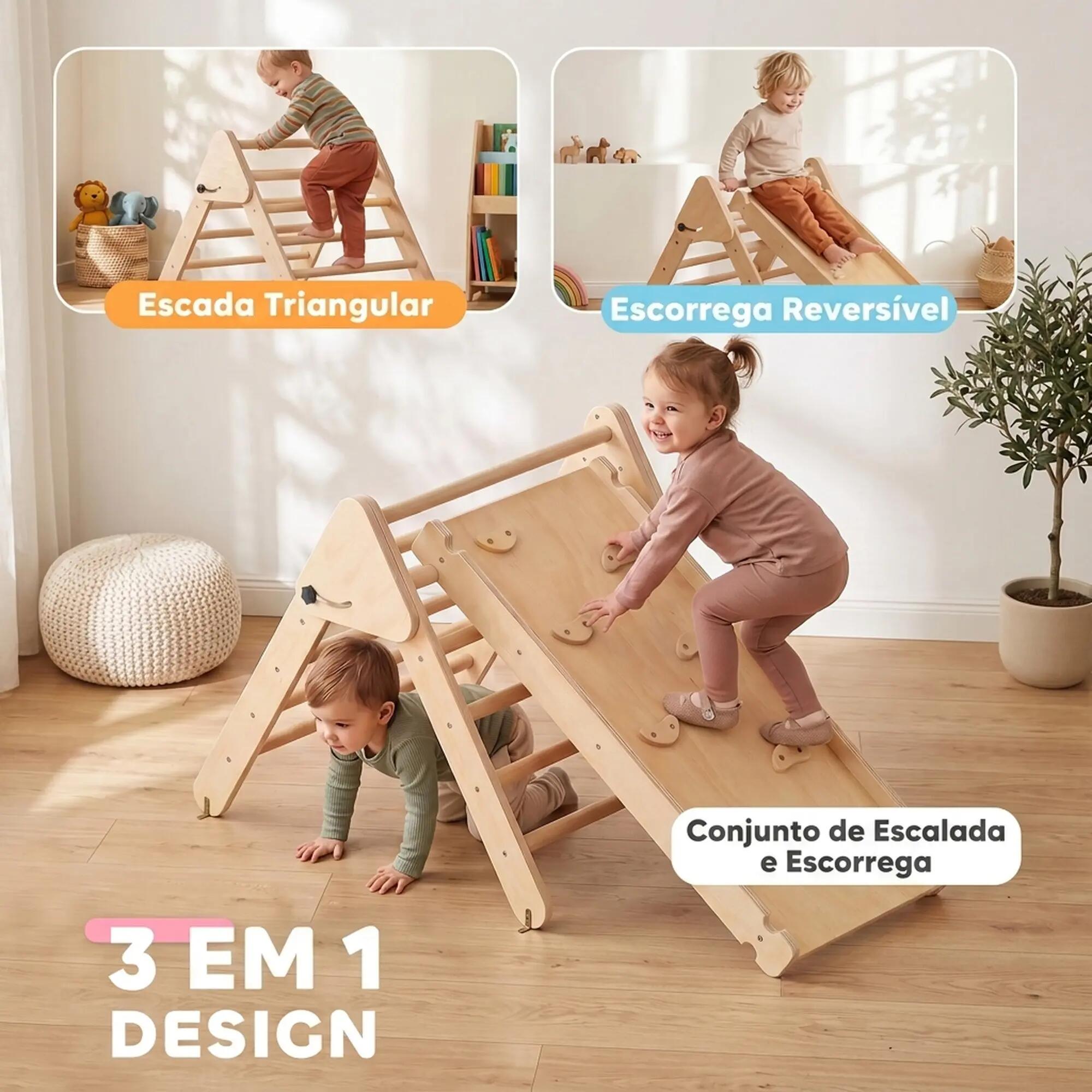 Triángulo de Escalada AIYAPLAY 147x64.5x59 cm Madera Natural 7/11