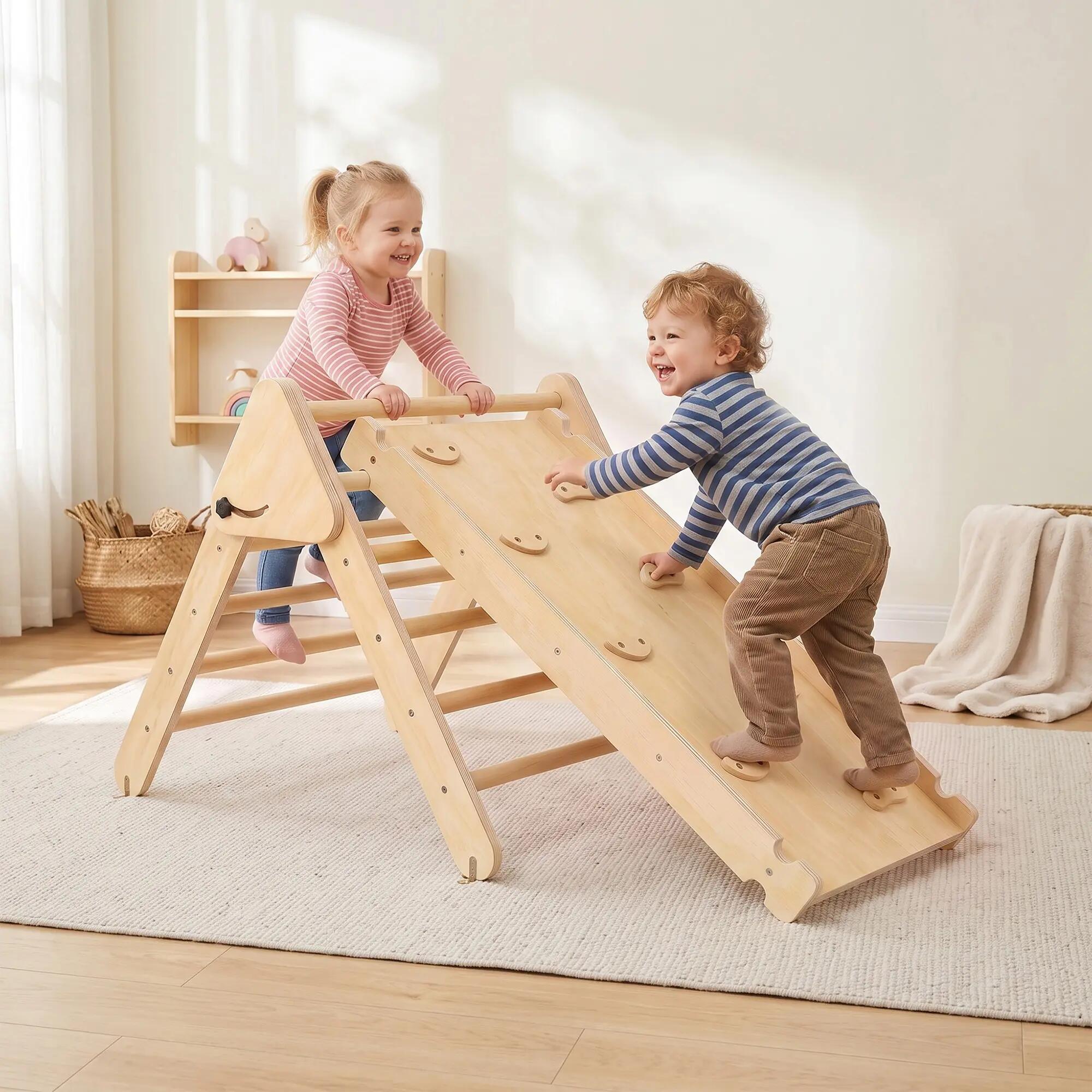 Triángulo de Escalada AIYAPLAY 147x64.5x59 cm Madera Natural 5/11