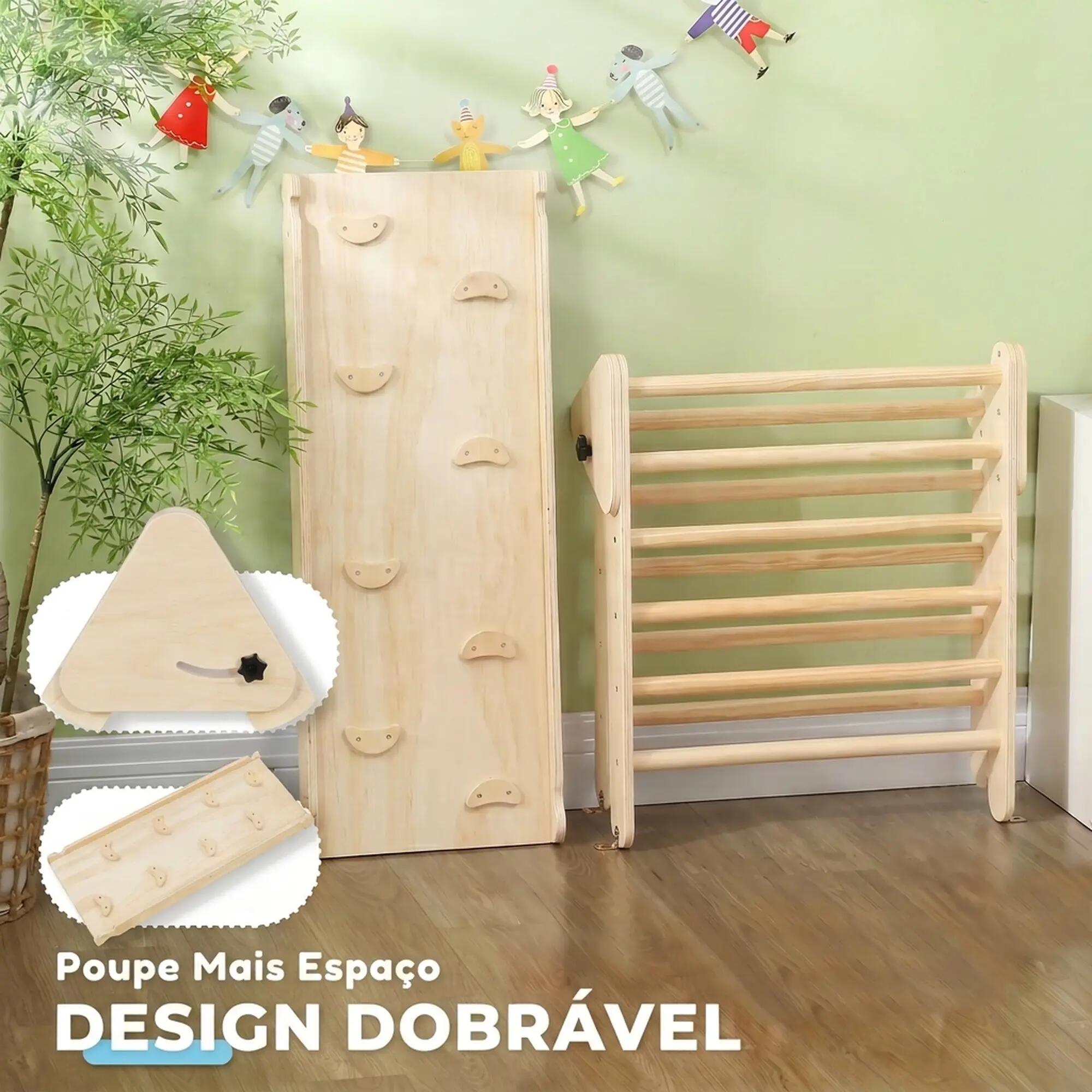Triángulo de Escalada AIYAPLAY 147x64.5x59 cm Madera Natural 10/11