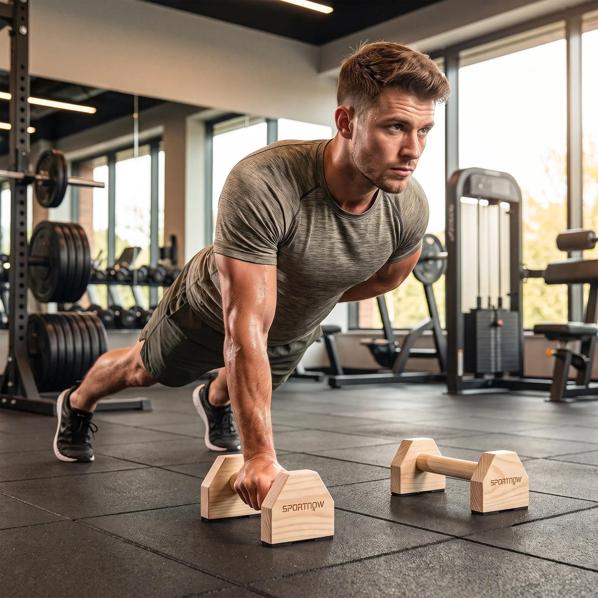 Barras Paralelas Calistenia con Alfombra Push up Bar para Entrenamiento Natural 4/7