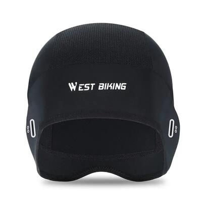 Cuffia estiva in seta ghiacciata WEST BIKING nero/grigio leggera traspirante