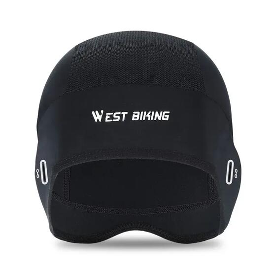 Cuffia estiva in seta ghiacciata WEST BIKING nero/grigio leggera traspirante
