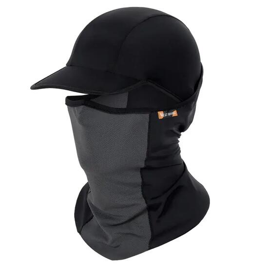 Cagoule anti-UV WEST BIKING 3-en-1 noire/grise en soie glacée