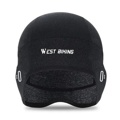Cuffia estiva in seta ghiacciata WEST BIKING nero/grigio leggera traspirante