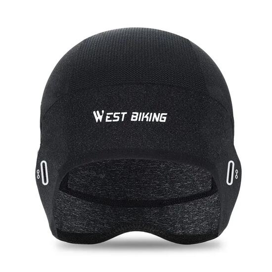 Cuffia estiva in seta ghiacciata WEST BIKING nero/grigio leggera traspirante