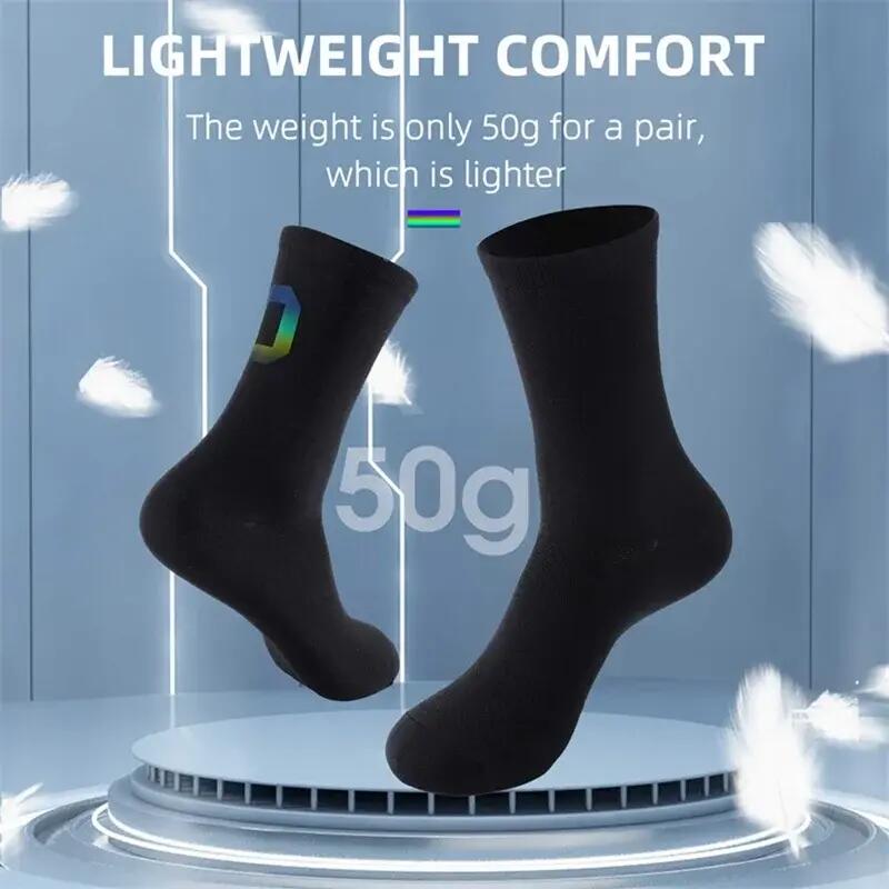 WEST BIKING Fahrrad-Socken reflektierend Schwarz 3/7