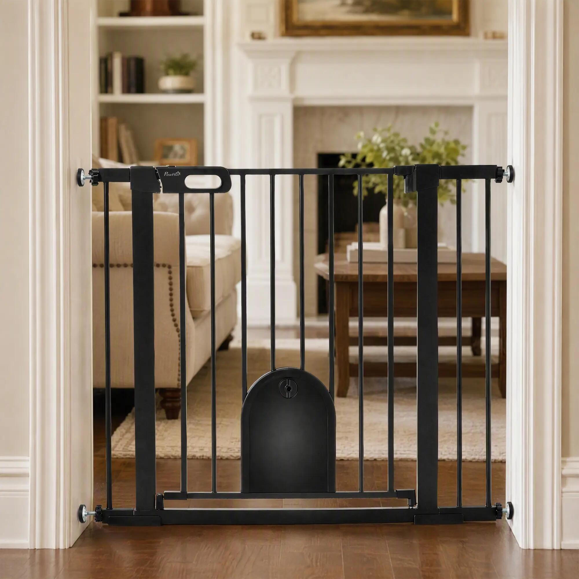 Barreira de segurança 103x2x76 cm preto PawHut 5/7