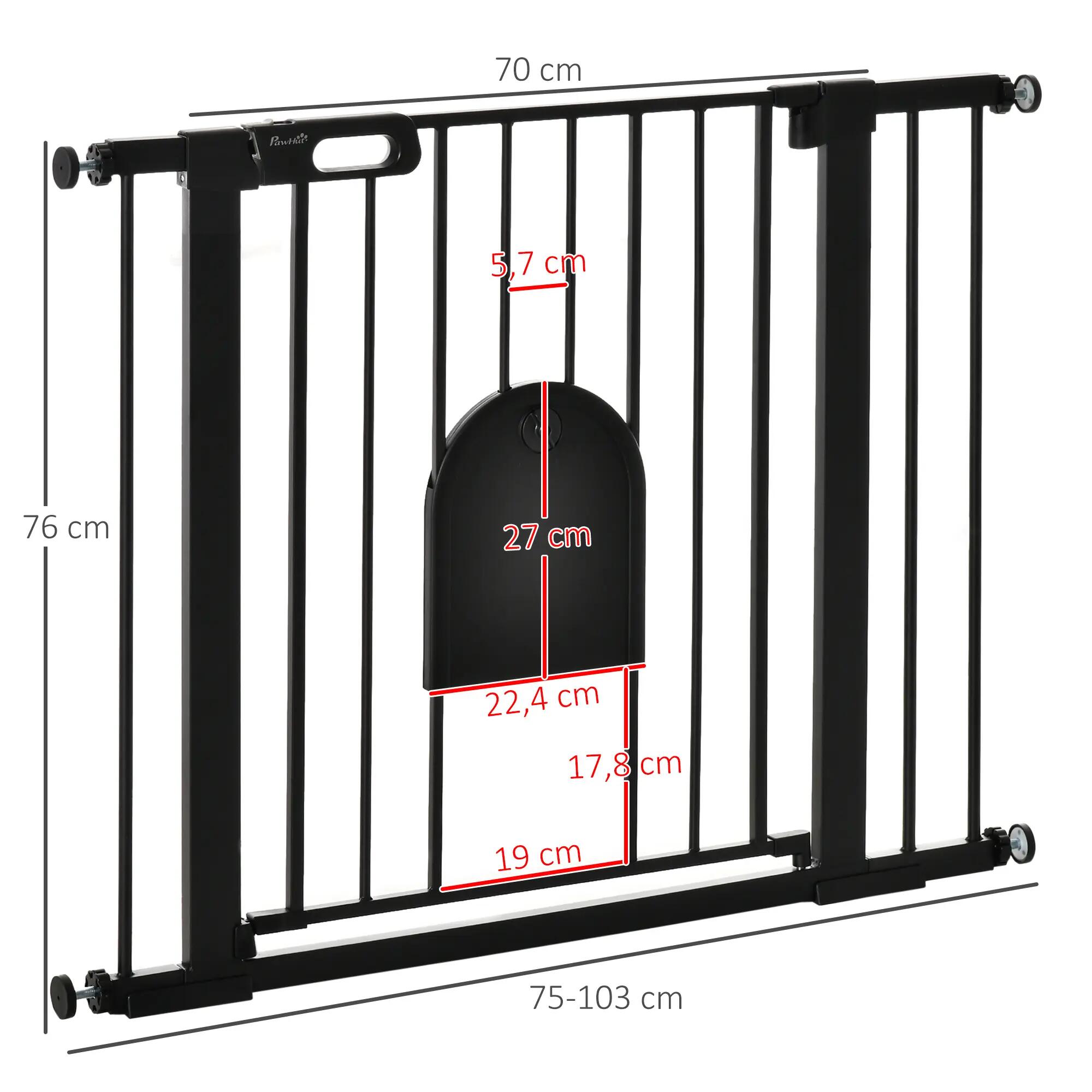 Barreira de segurança 103x2x76 cm preto PawHut 3/7