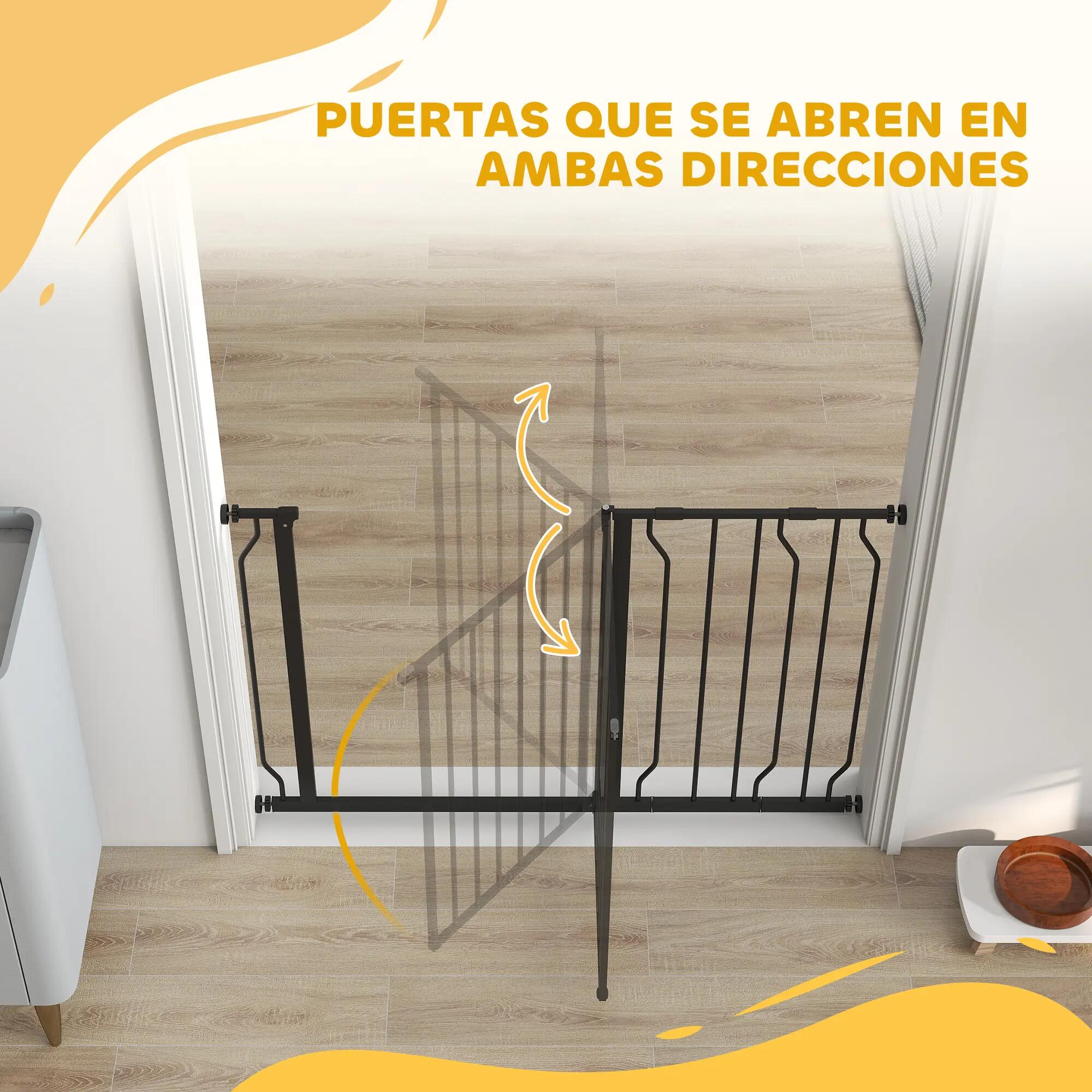 Barreira de segurança 115x1.5x76 cm preto PawHut 4/7