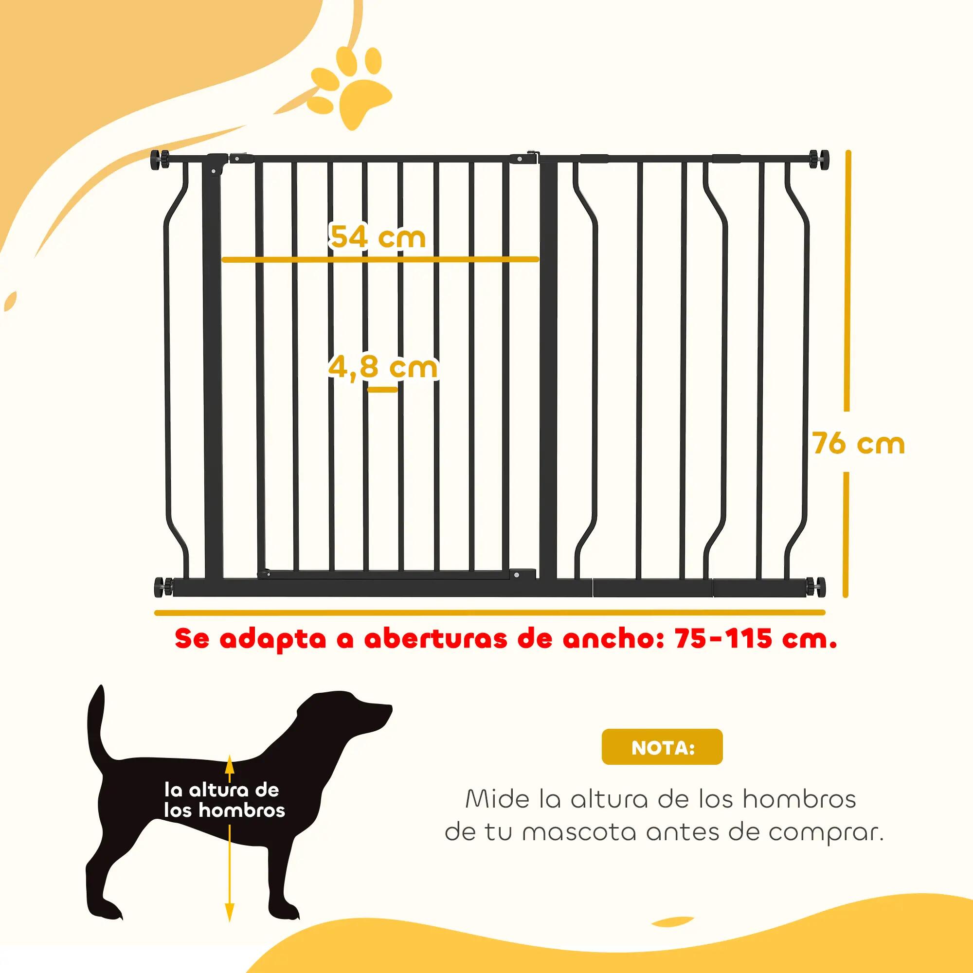 Barreira de segurança 115x1.5x76 cm preto PawHut 3/7