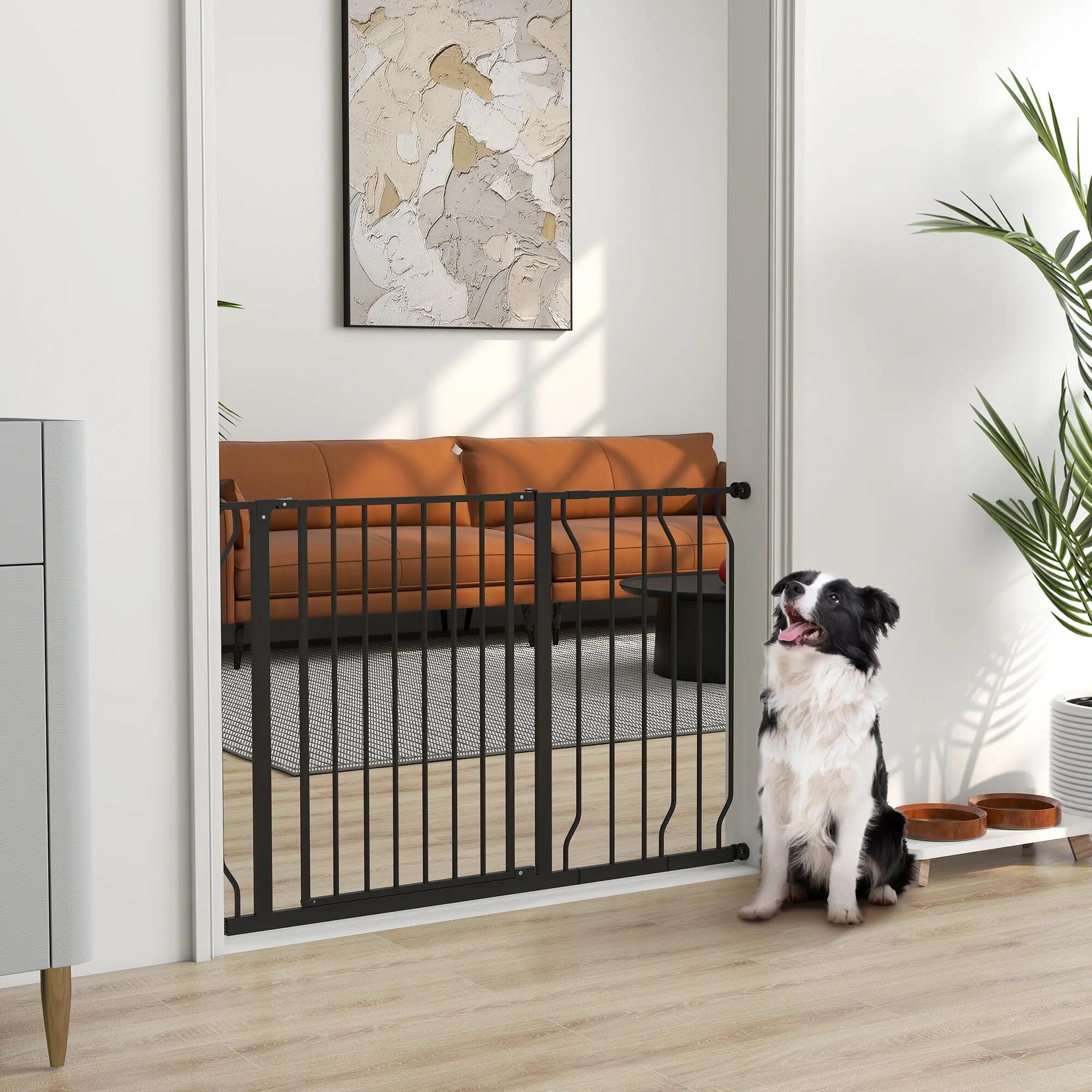 Barreira de segurança 115x1.5x76 cm preto PawHut 2/7