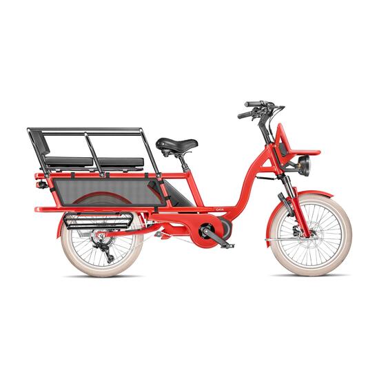 Elektrische bakfiets L'Incroyable Le Long coquelicot pack kinderen