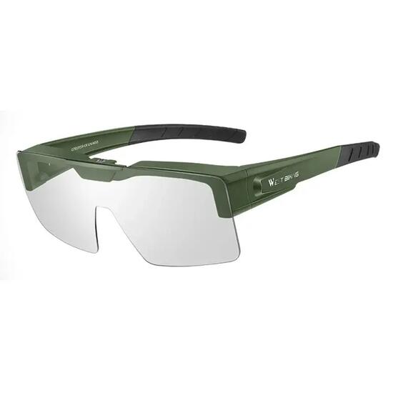 Lunettes de soleil West Biking unisexes PC+caoutchouc verres transparents