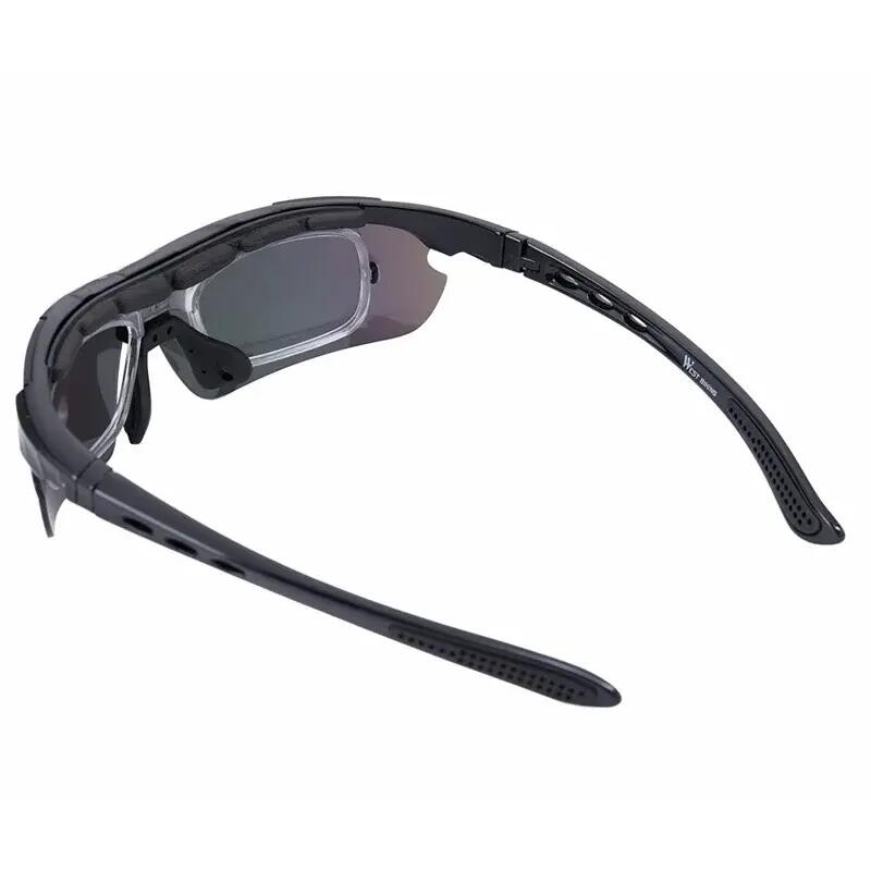 Lunettes vélo West Biking 5 lentilles interchangeables noir, monture polymère 5/7