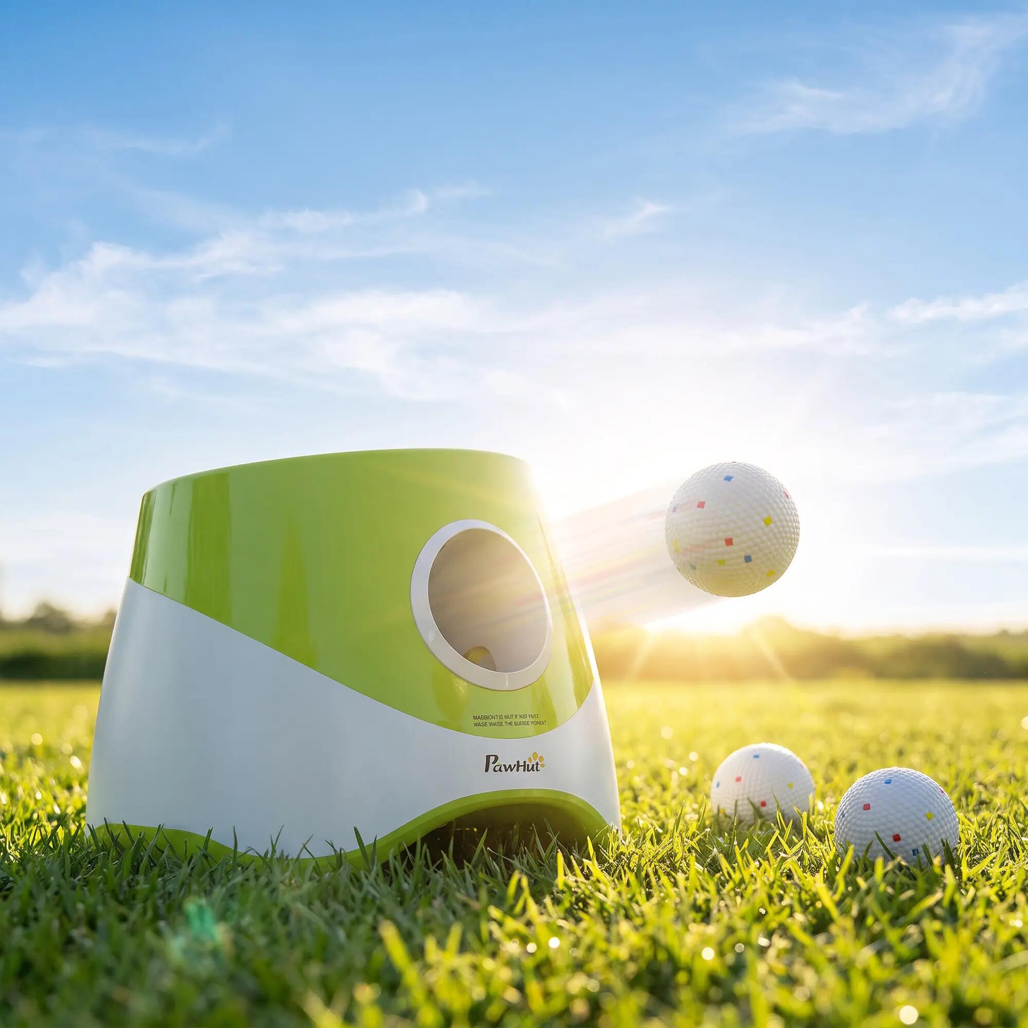 Lançador automático de bolas para animais de estimação verde PawHut 7/8
