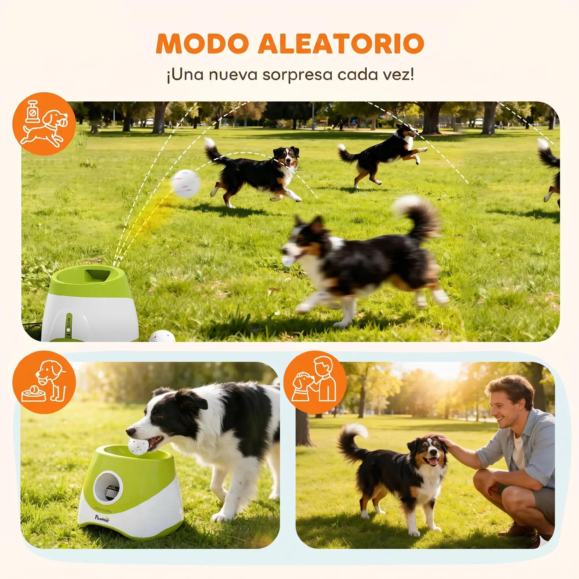 Lançador automático de bolas para animais de estimação verde PawHut 6/8