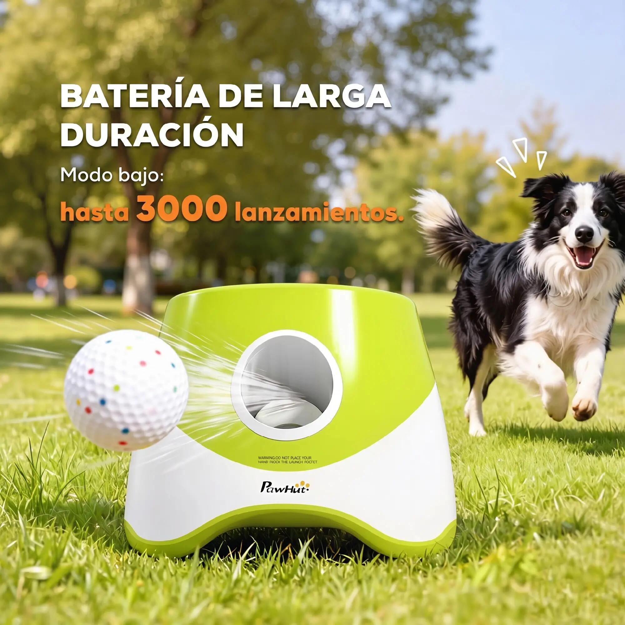 Lançador automático de bolas para animais de estimação verde PawHut 5/8