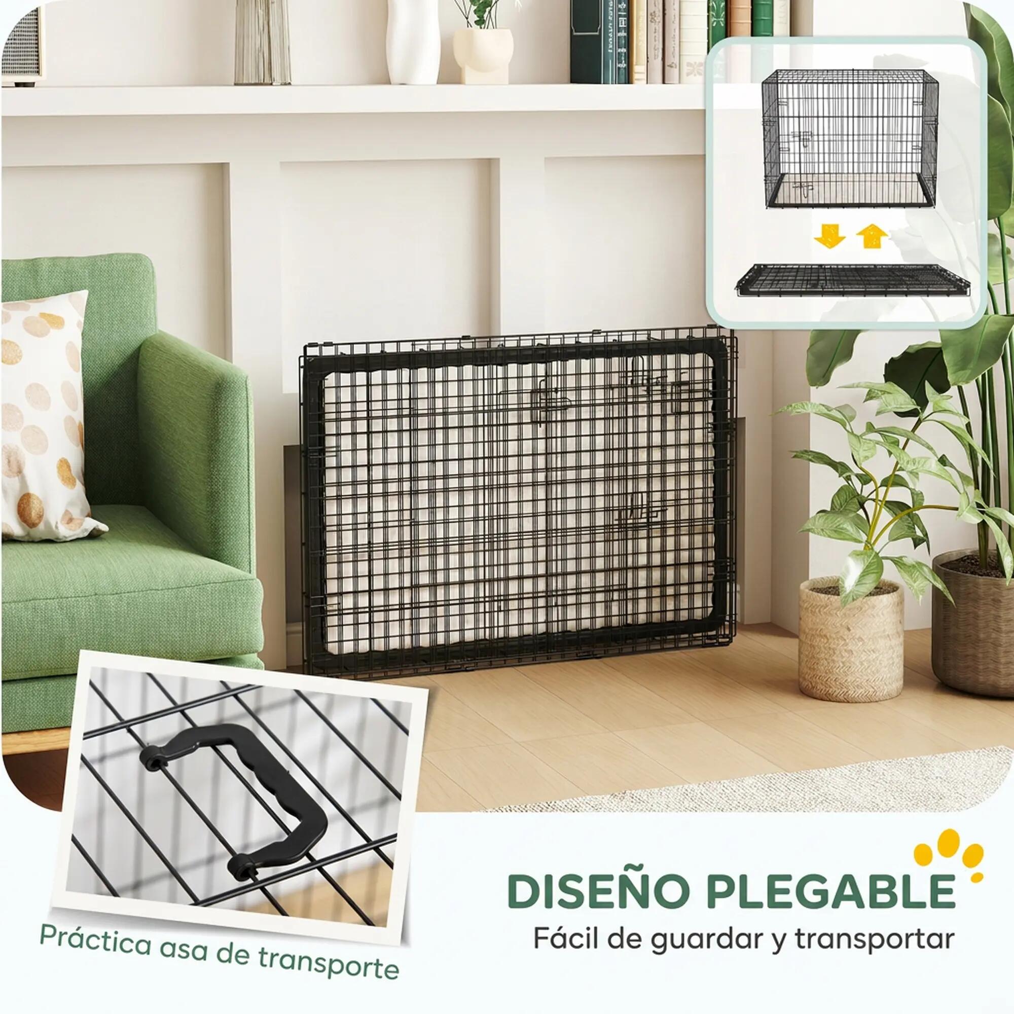 Gaiola para cães 90x57.5x62 cm preto PawHut 6/9