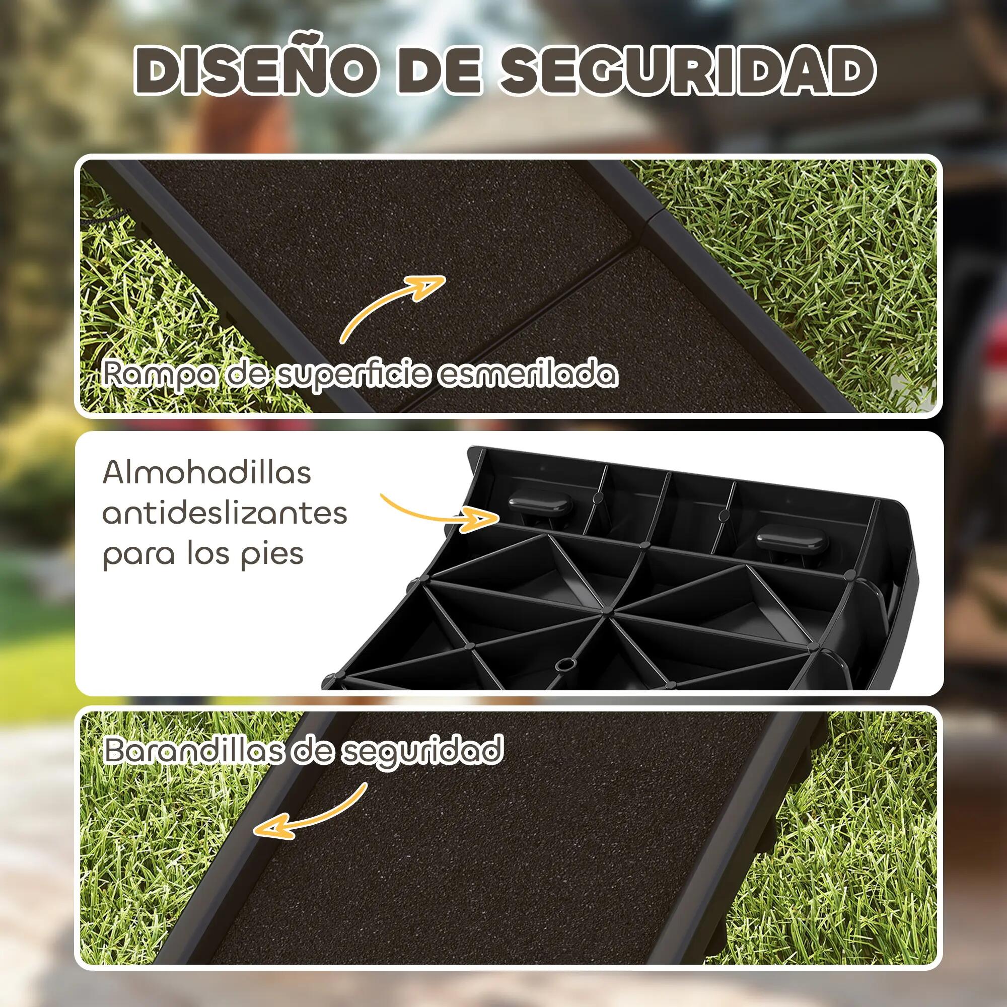 Rampa para cães 155x38.5x15.5 cm preto PawHut 5/8
