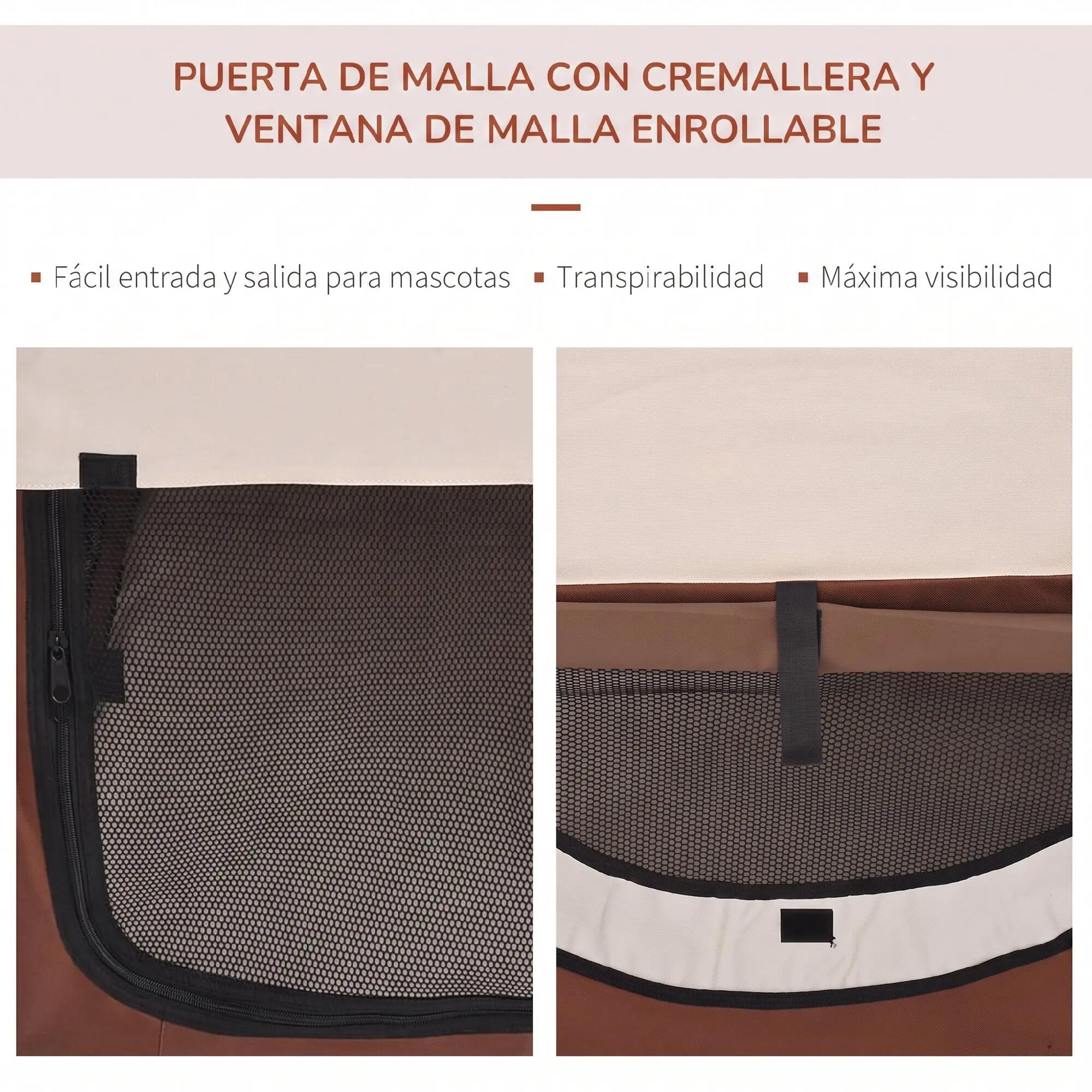 Transportador para animais de estimação 46x36x41 cm castanho PawHut 5/9