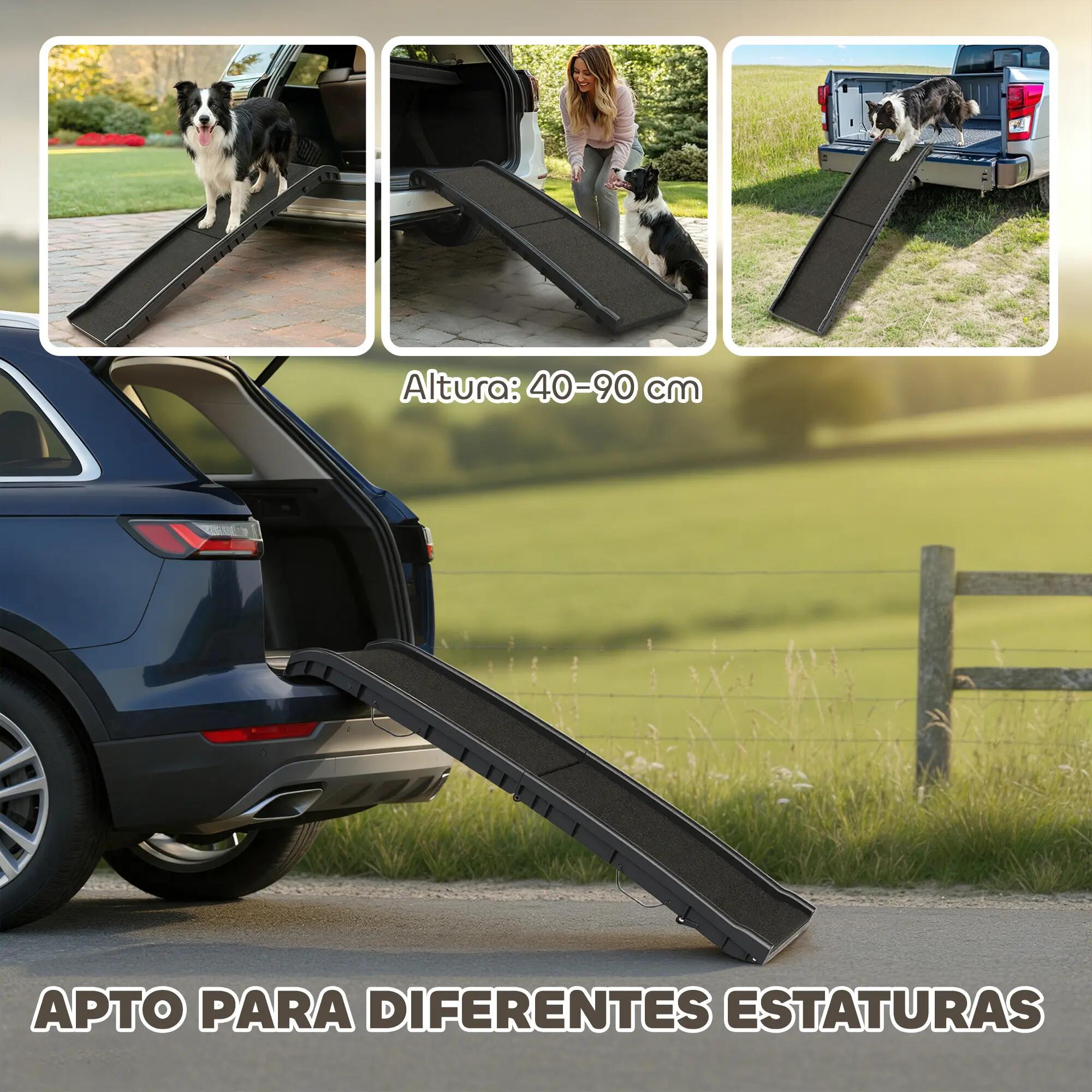 Rampa para cães 155x38.5x15.5 cm preto PawHut 4/8
