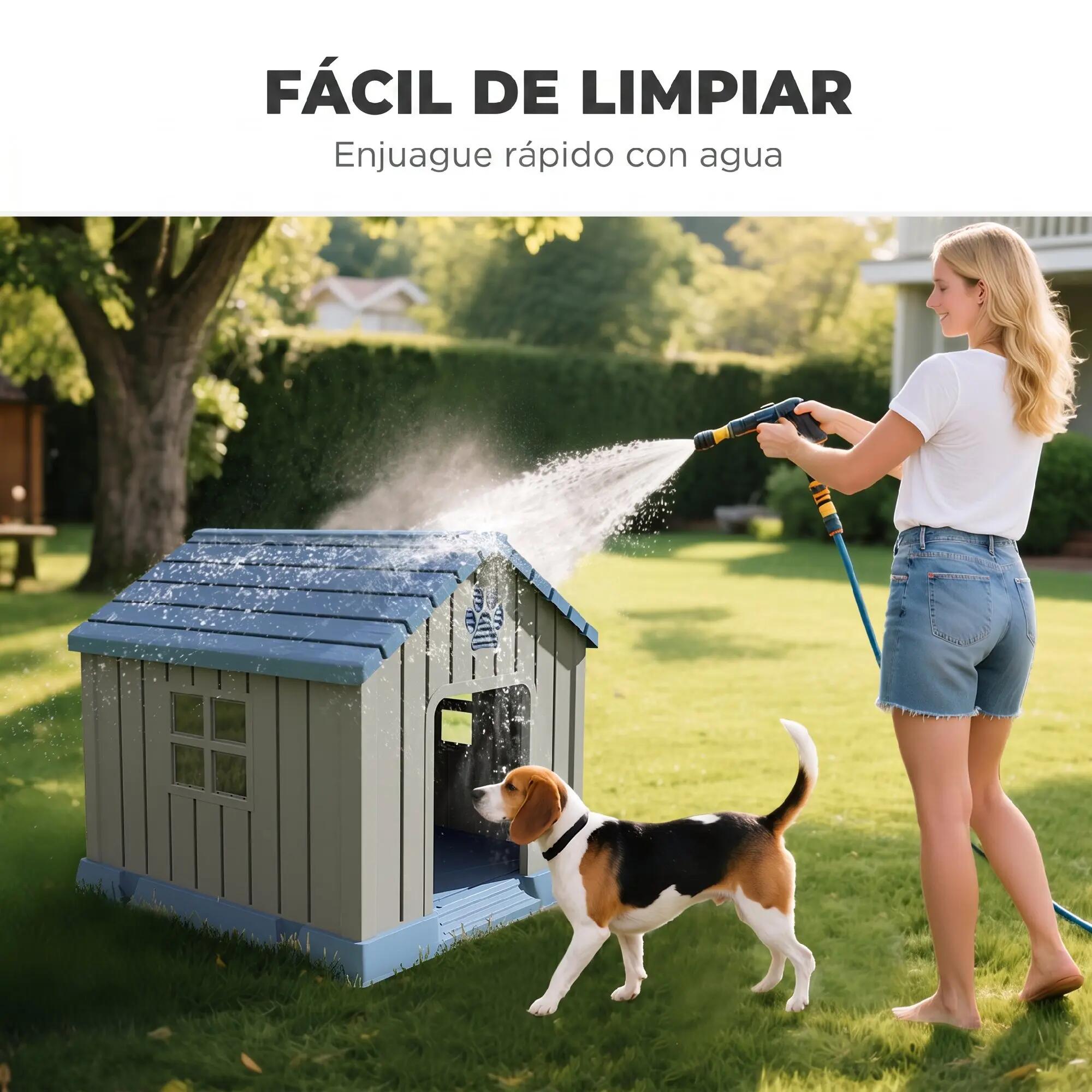 Casota para cães 85x79x82 cm cinzento PawHut 4/9