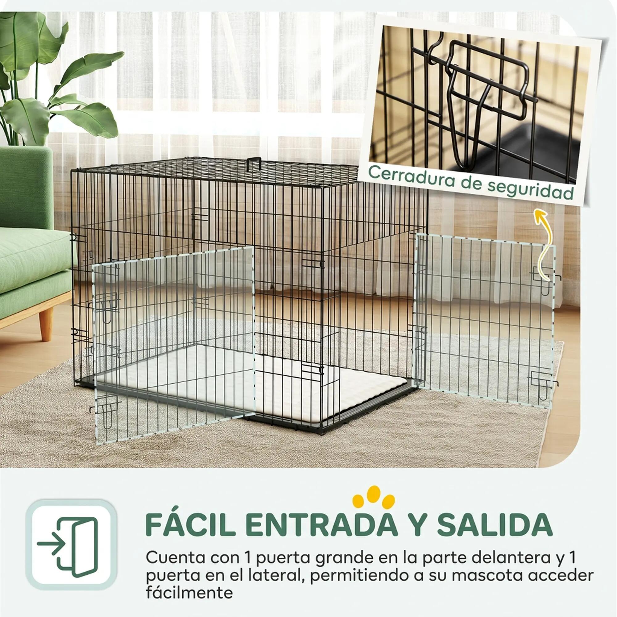 Gaiola para cães 90x57.5x62 cm preto PawHut 4/9