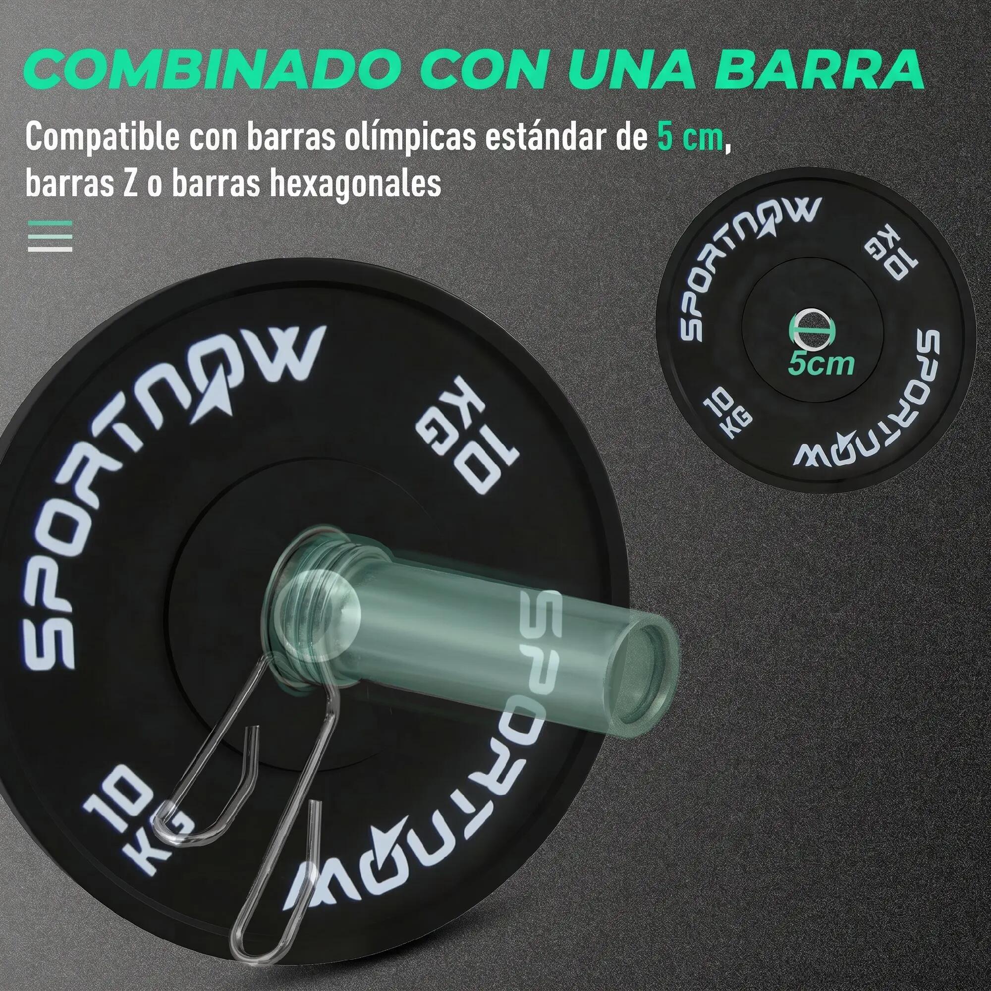 Discos de pesos 45x45x4 cm preto SPORTNOW 5/8