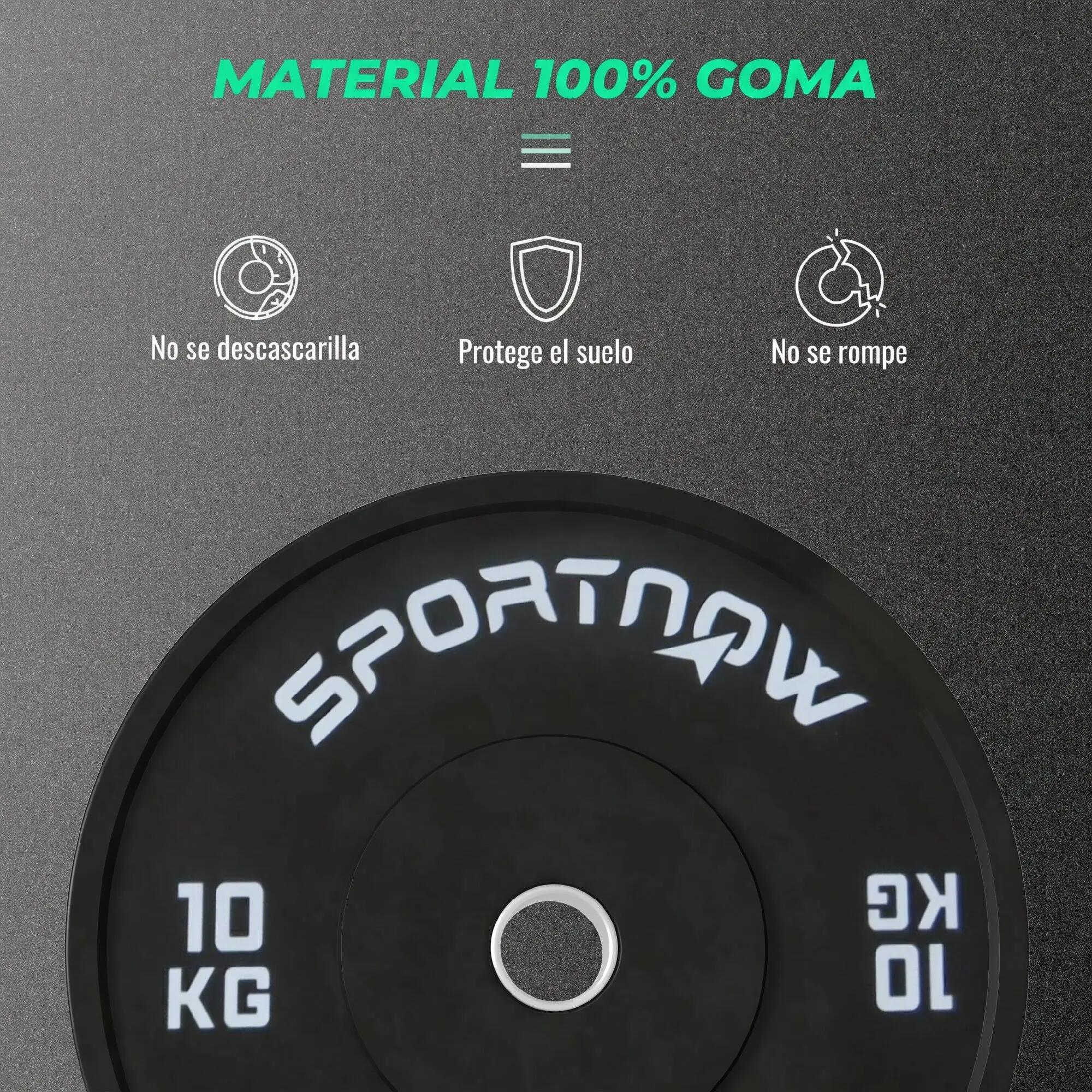 Discos de pesos 45x45x4 cm preto SPORTNOW 4/8