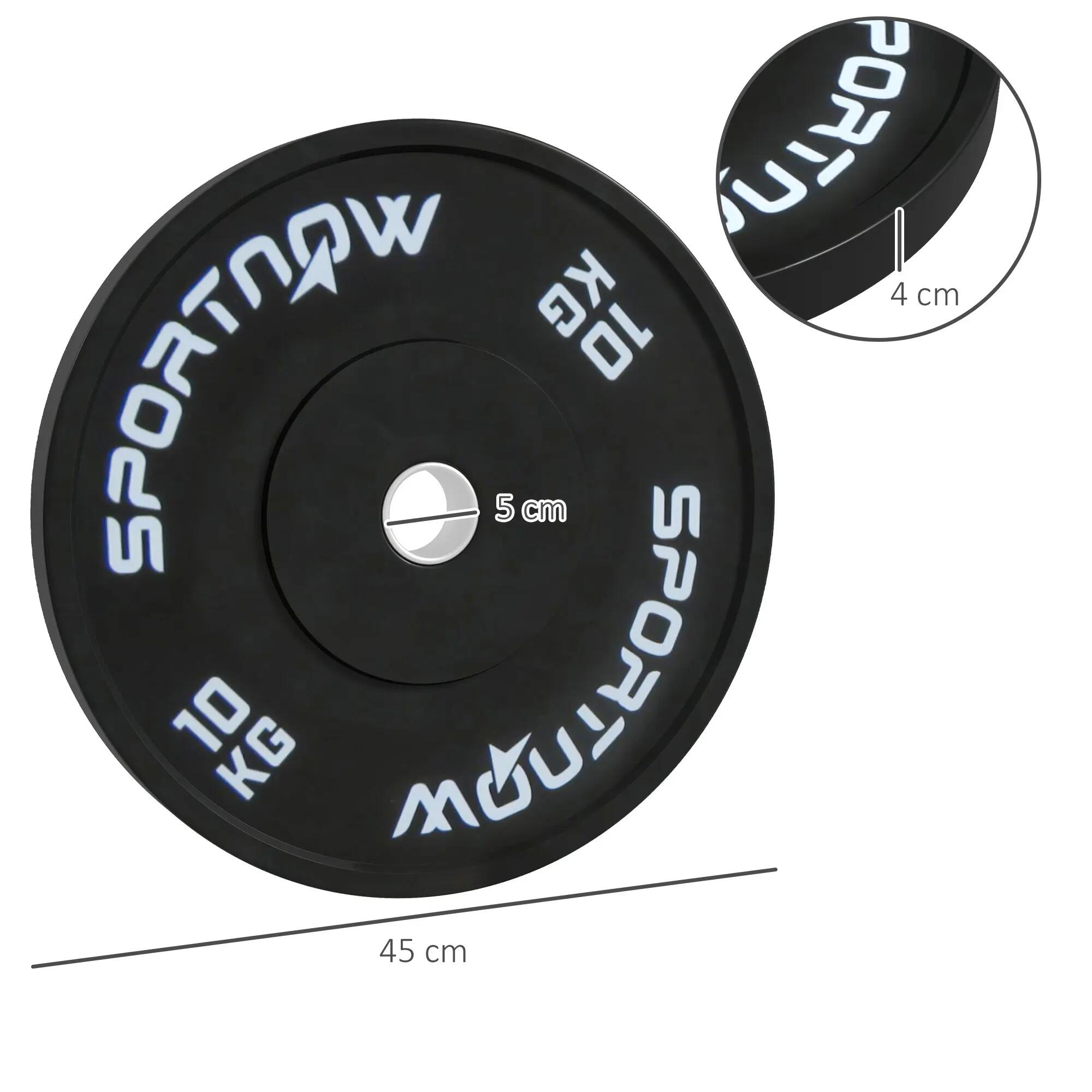 Discos de pesos 45x45x4 cm preto SPORTNOW 2/8