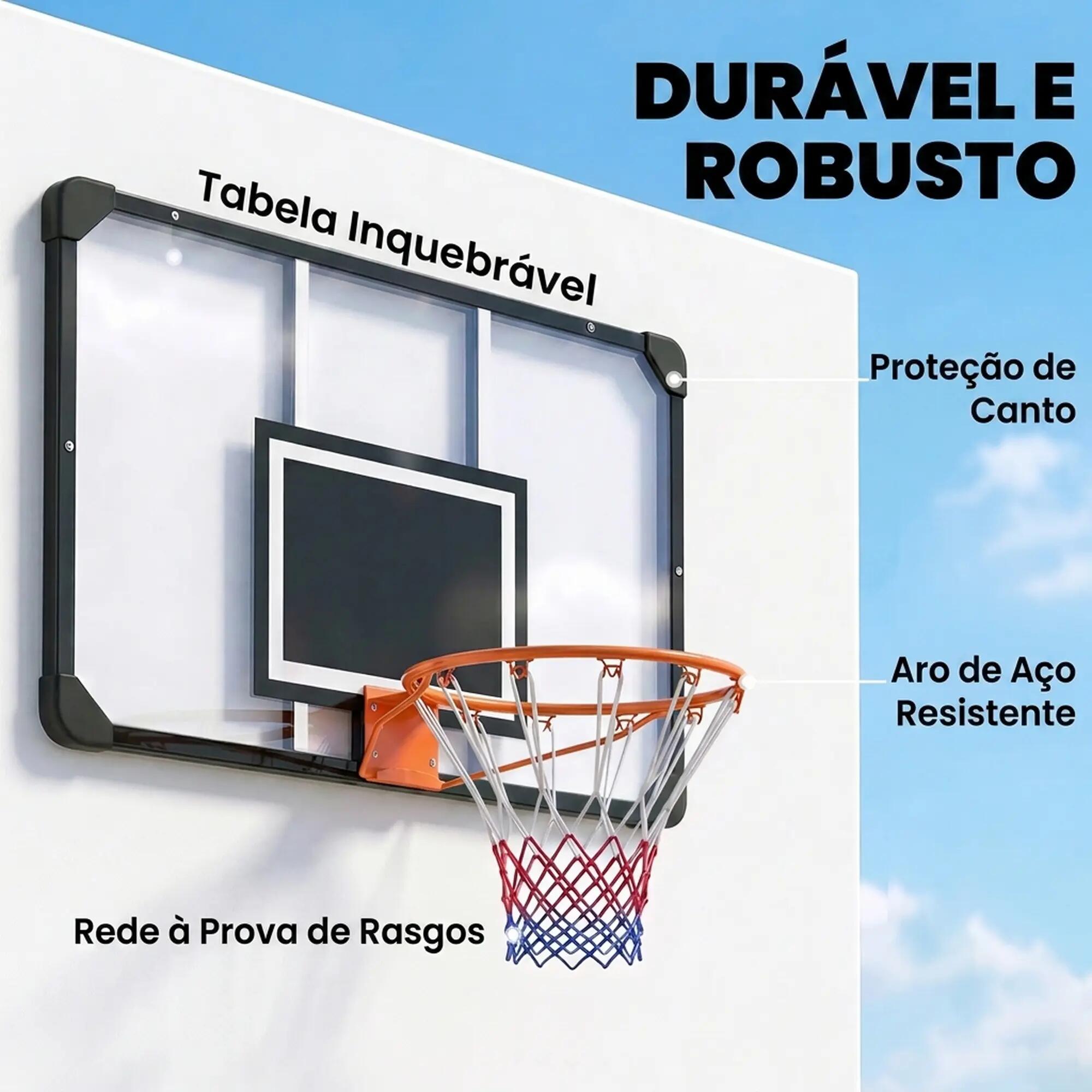 Tabela de basquetebol SPORTNOW de parede 113x61x73 cm 7/10