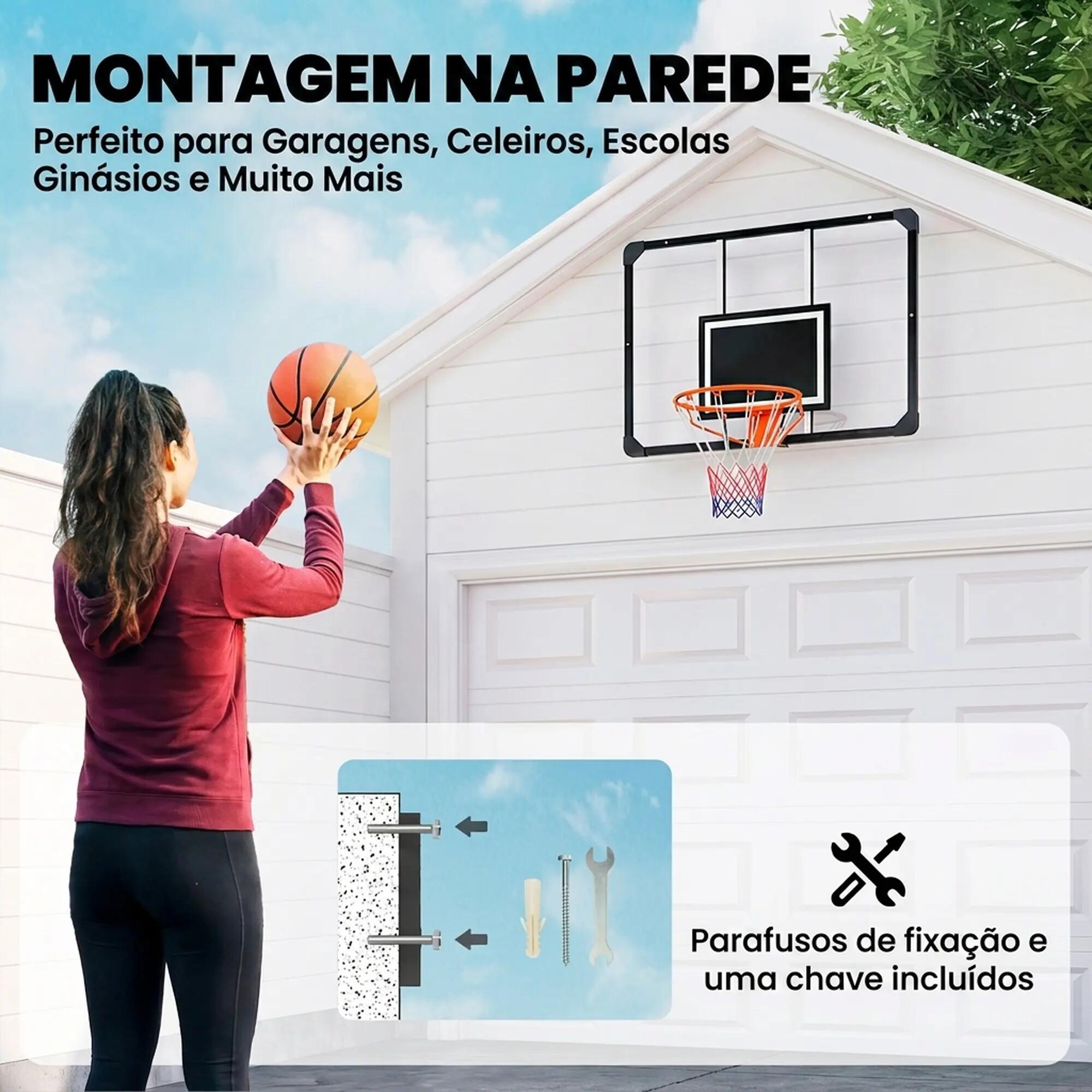 Tabela de basquetebol SPORTNOW de parede 113x61x73 cm 6/10