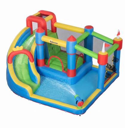 Castillo hinchable con tobogán Outsunny 390x300x197 cm multicolor