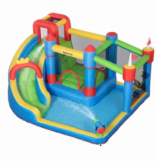 Castillo hinchable con tobogán Outsunny 390x300x197 cm multicolor