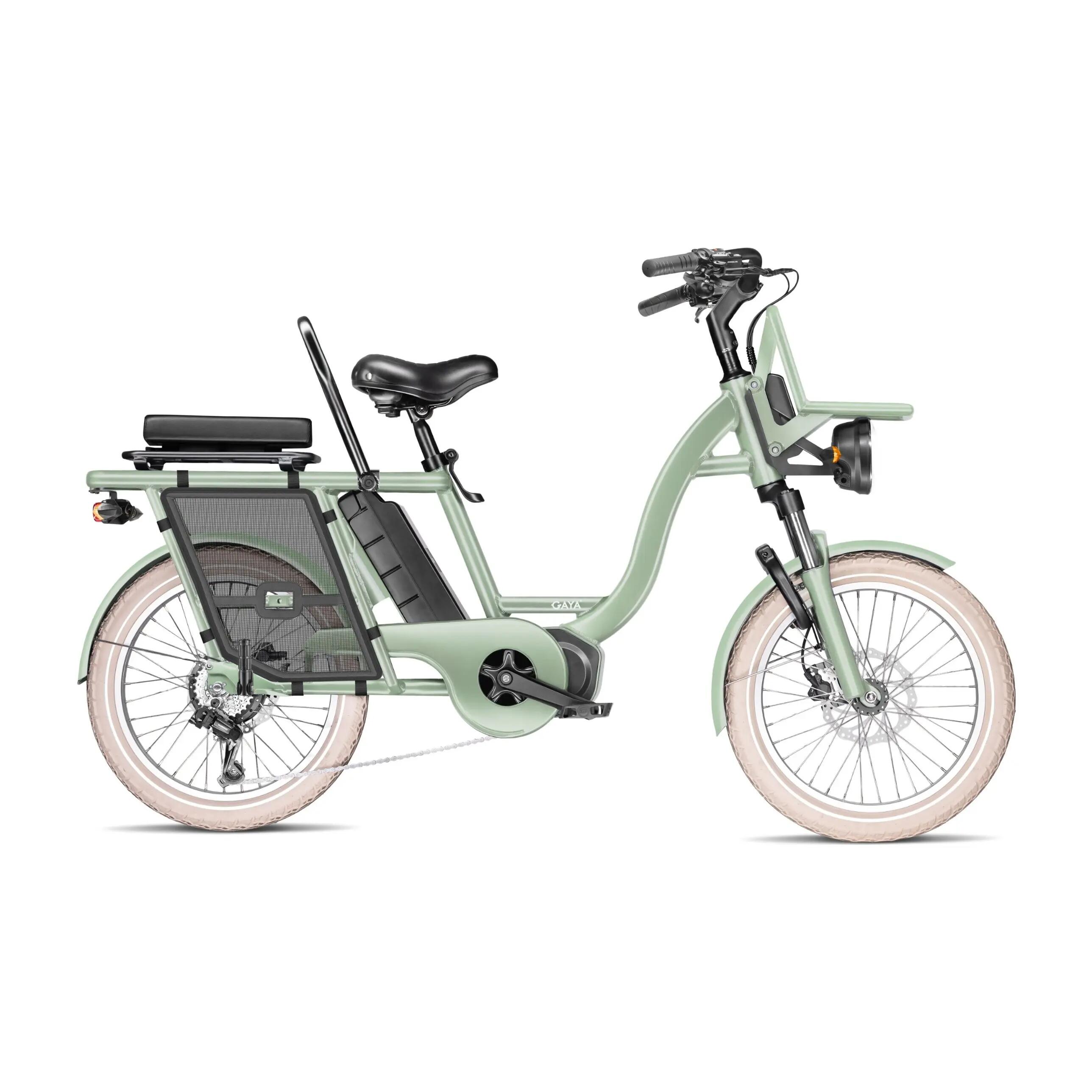 Vélo cargo électrique L'Original Le Court amande pack adulte 1/7