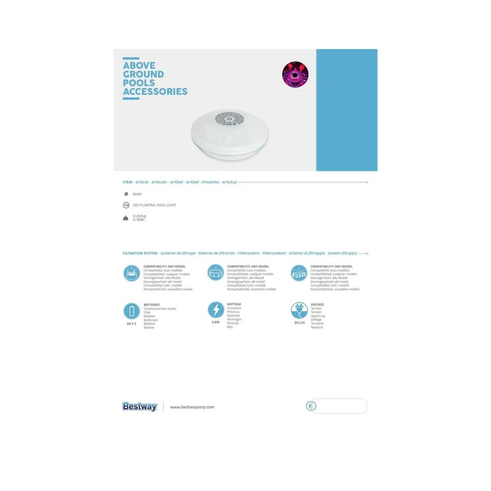 Luz LED flotante Bestway 10/10