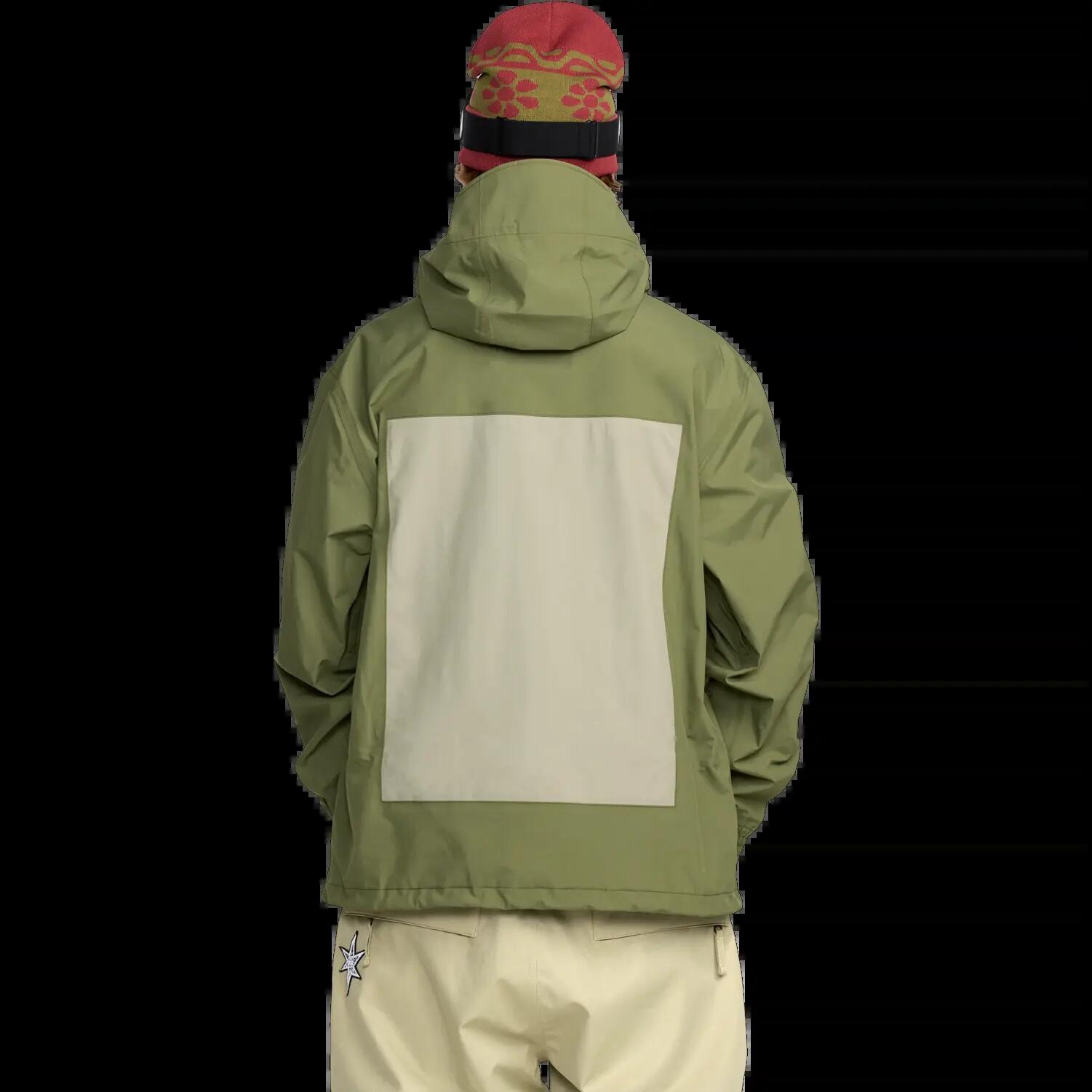 Casaco de snowboard com capuz e fecho Volcom Arthur Verde Oliva 2/2