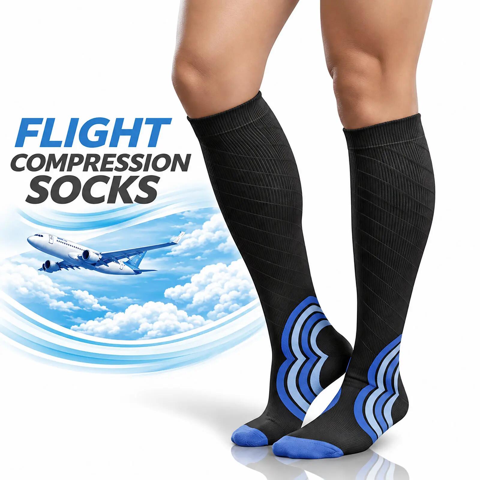 Calze a compressione uomo e donna, corsa, volo e viaggio, graduata 4/10
