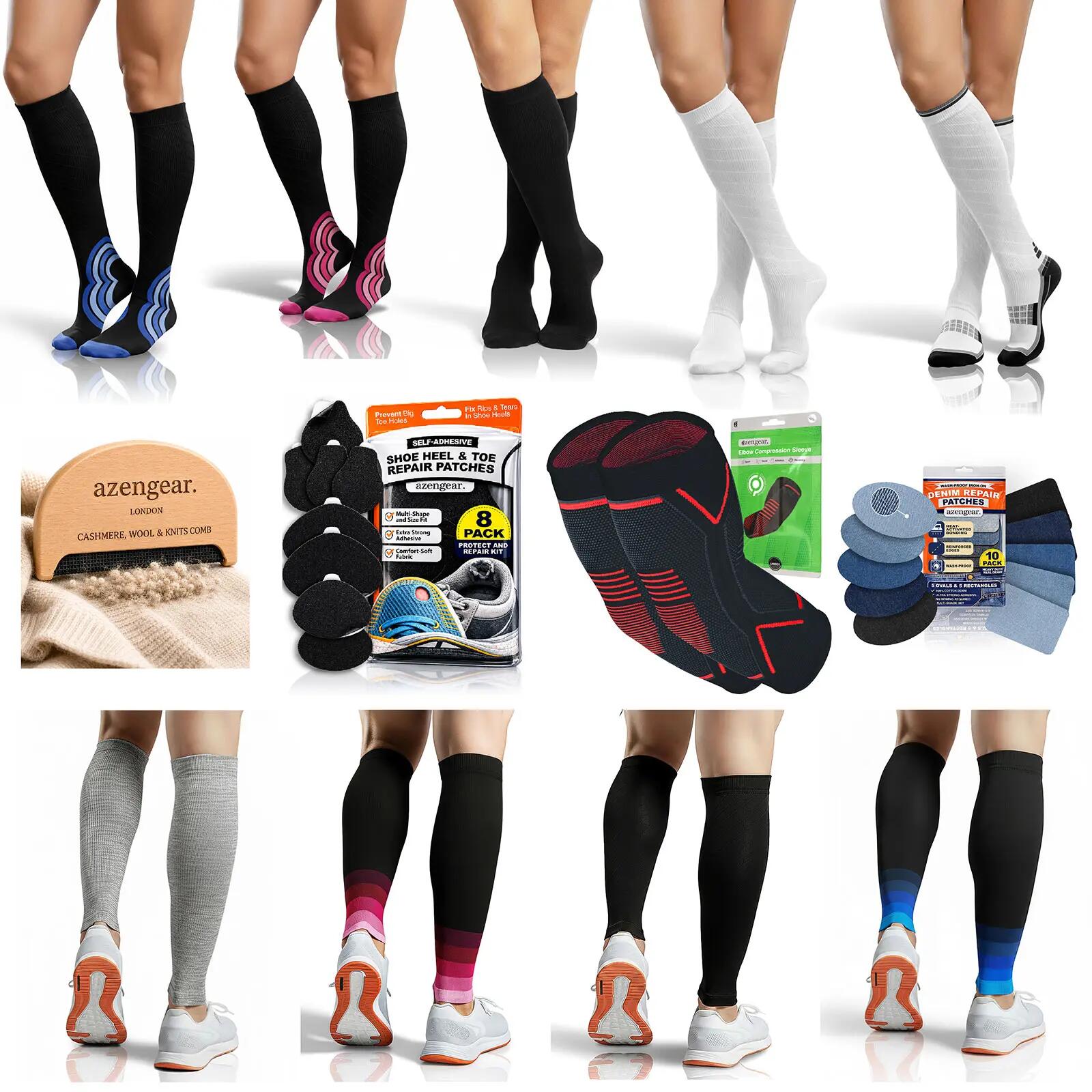Compressiekousen dames heren sport, hardlopen, vliegen, reizen, wandelen 8/9